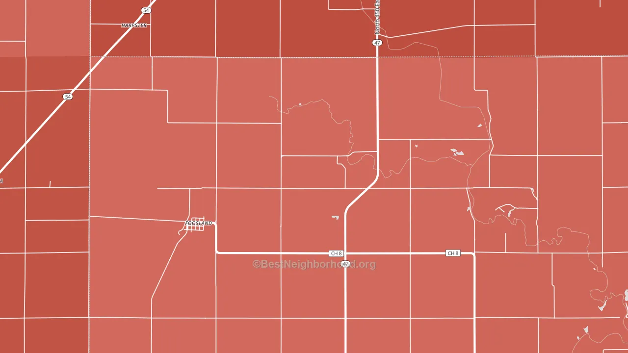 61845, IL block-group political-lean map