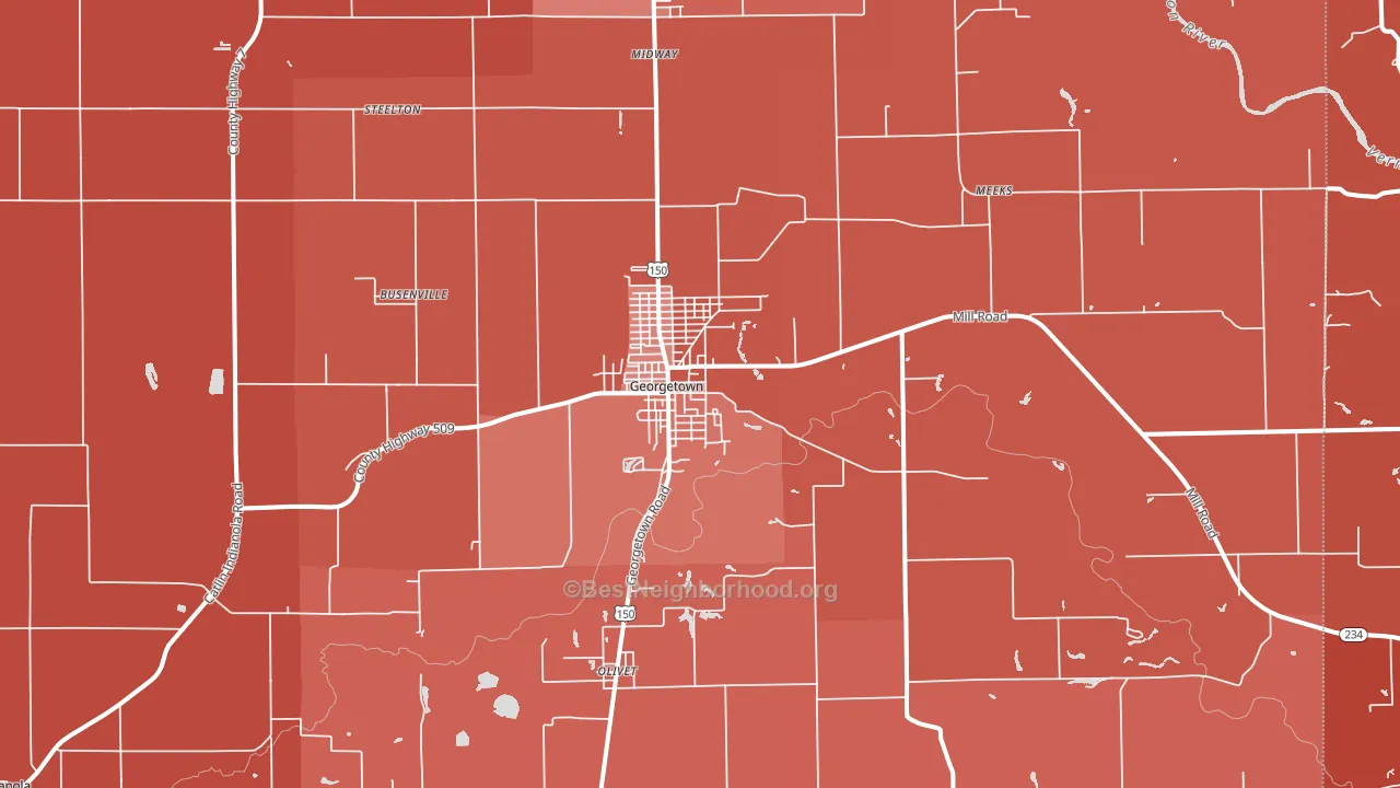 61846, IL block-group political-lean map