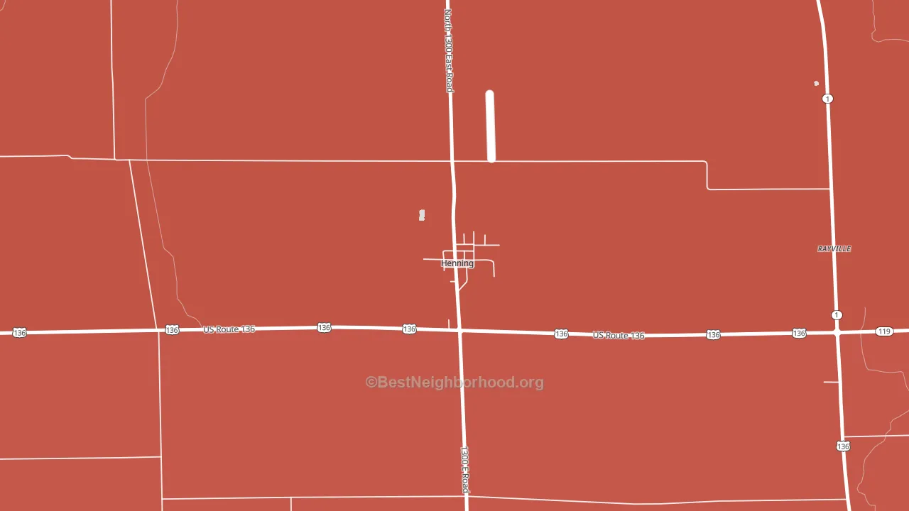 61848, IL block-group political-lean map