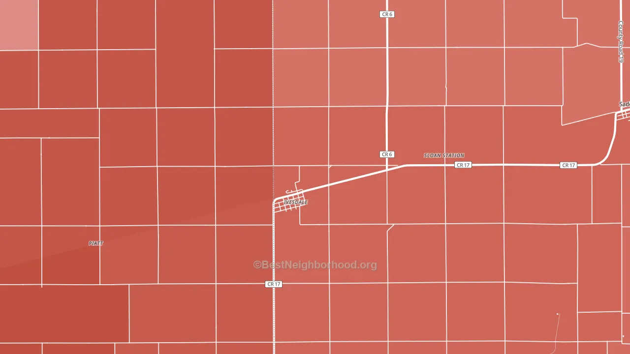61851, IL block-group political-lean map