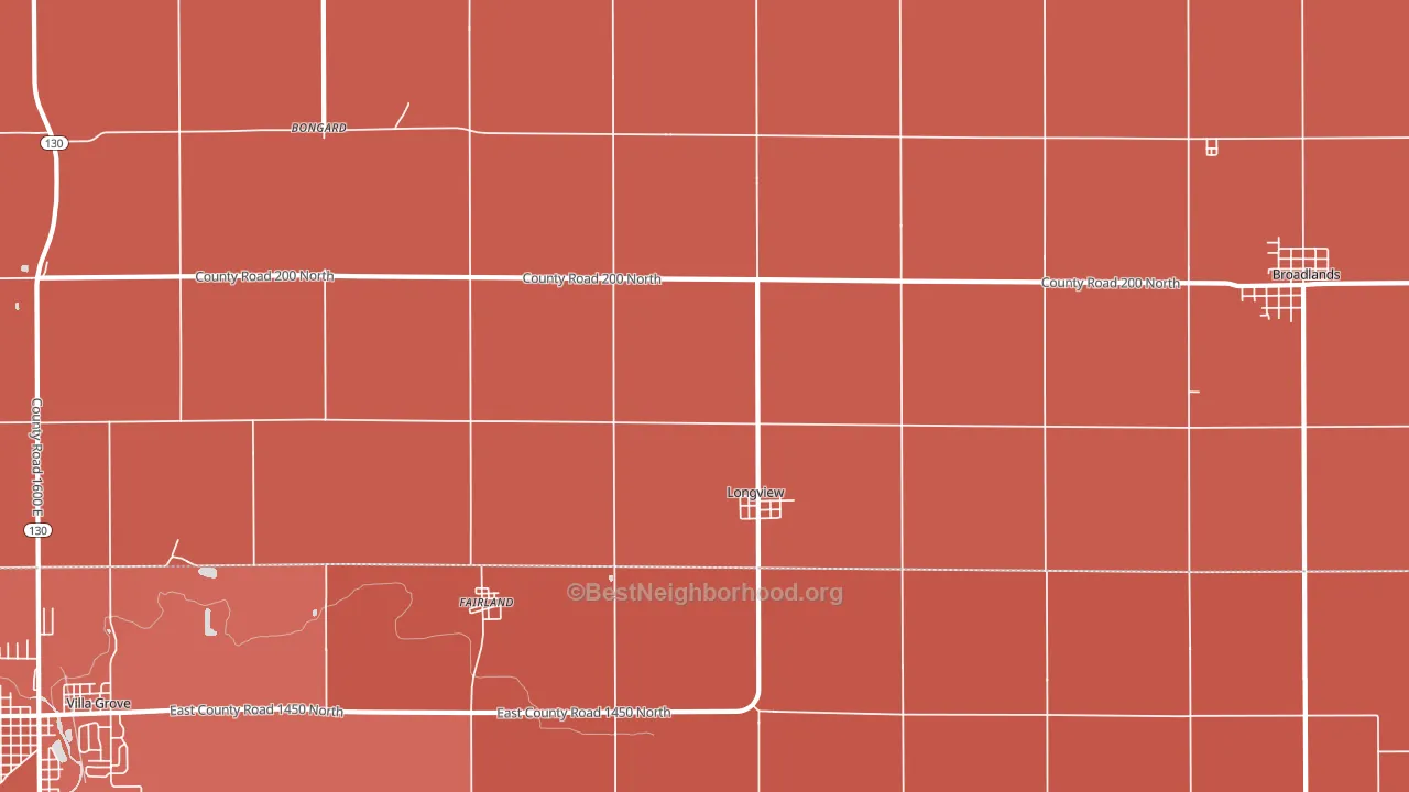 61852, IL block-group political-lean map