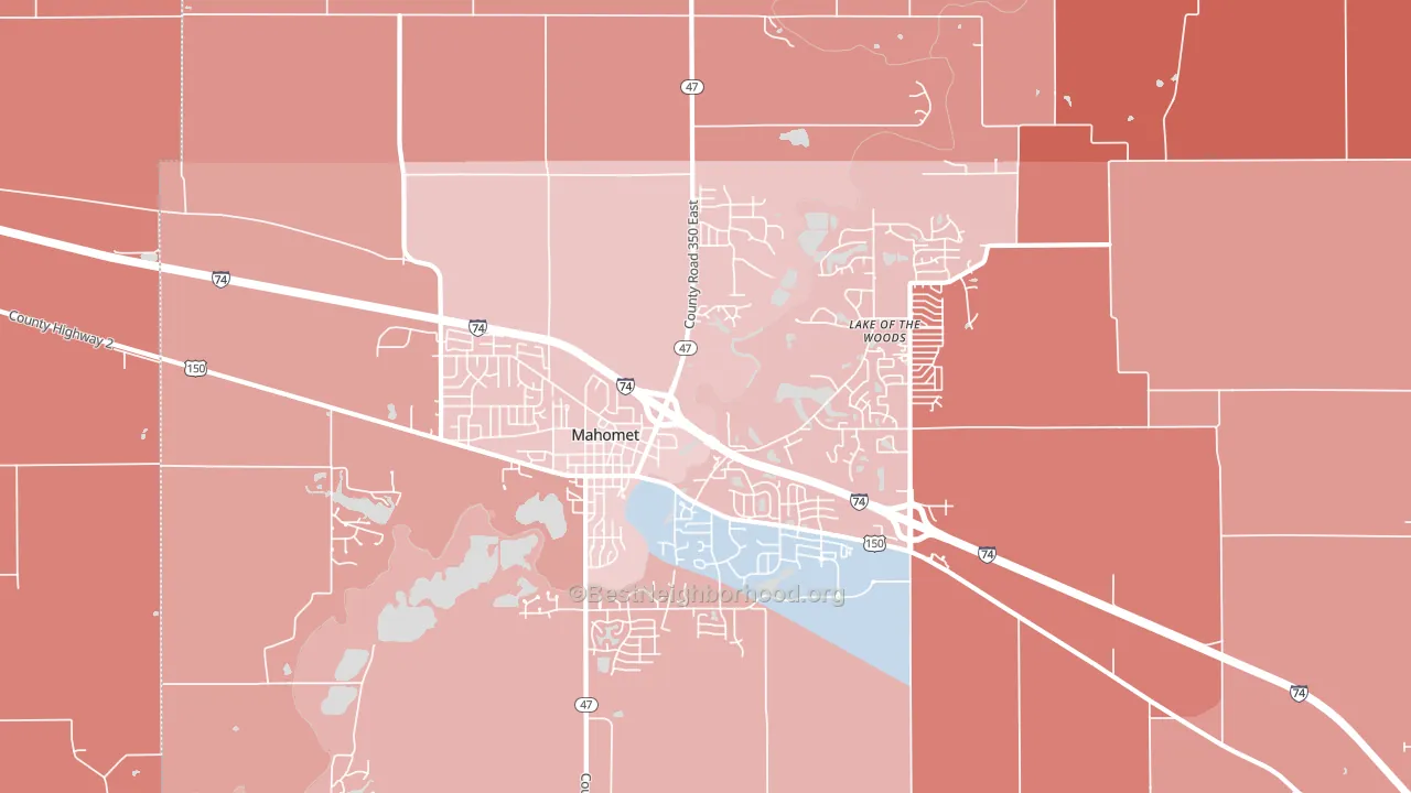 61853, IL block-group political-lean map