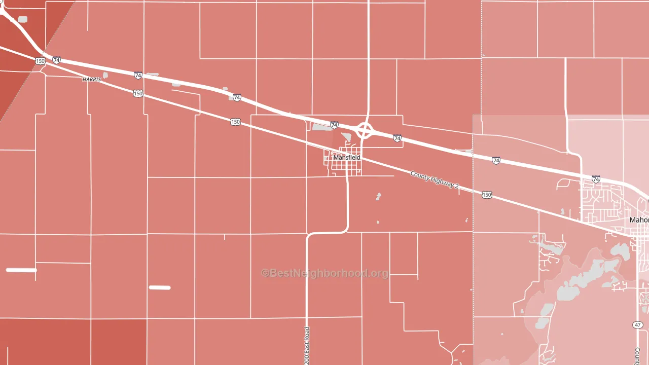 61854, IL block-group political-lean map