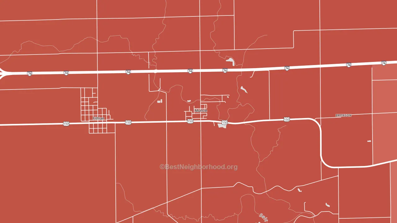 61857, IL block-group political-lean map