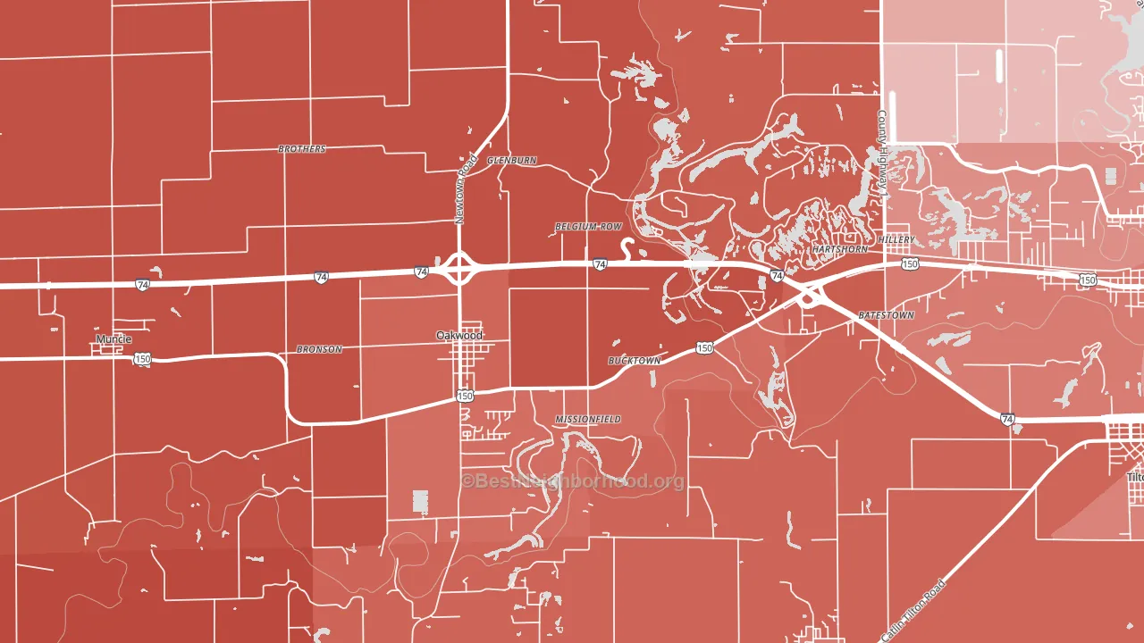61858, IL block-group political-lean map