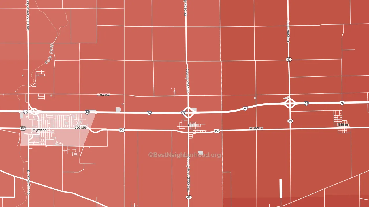 61859, IL block-group political-lean map