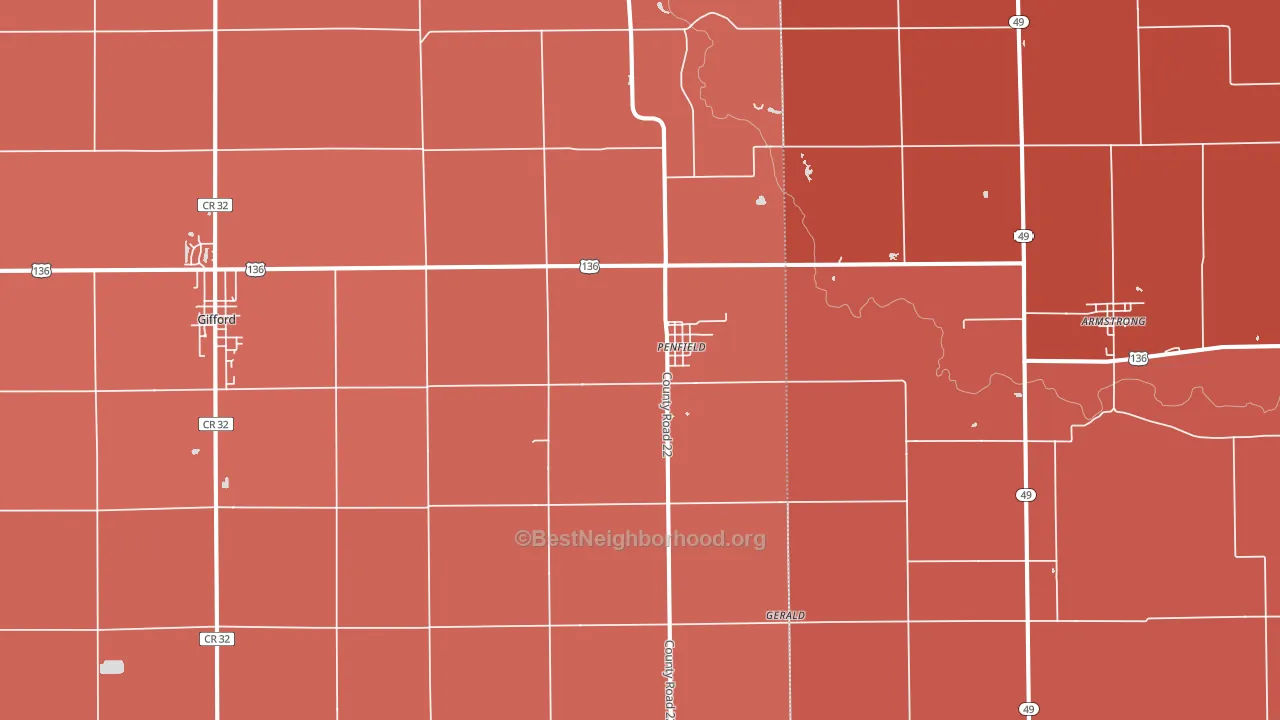 61862, IL block-group political-lean map