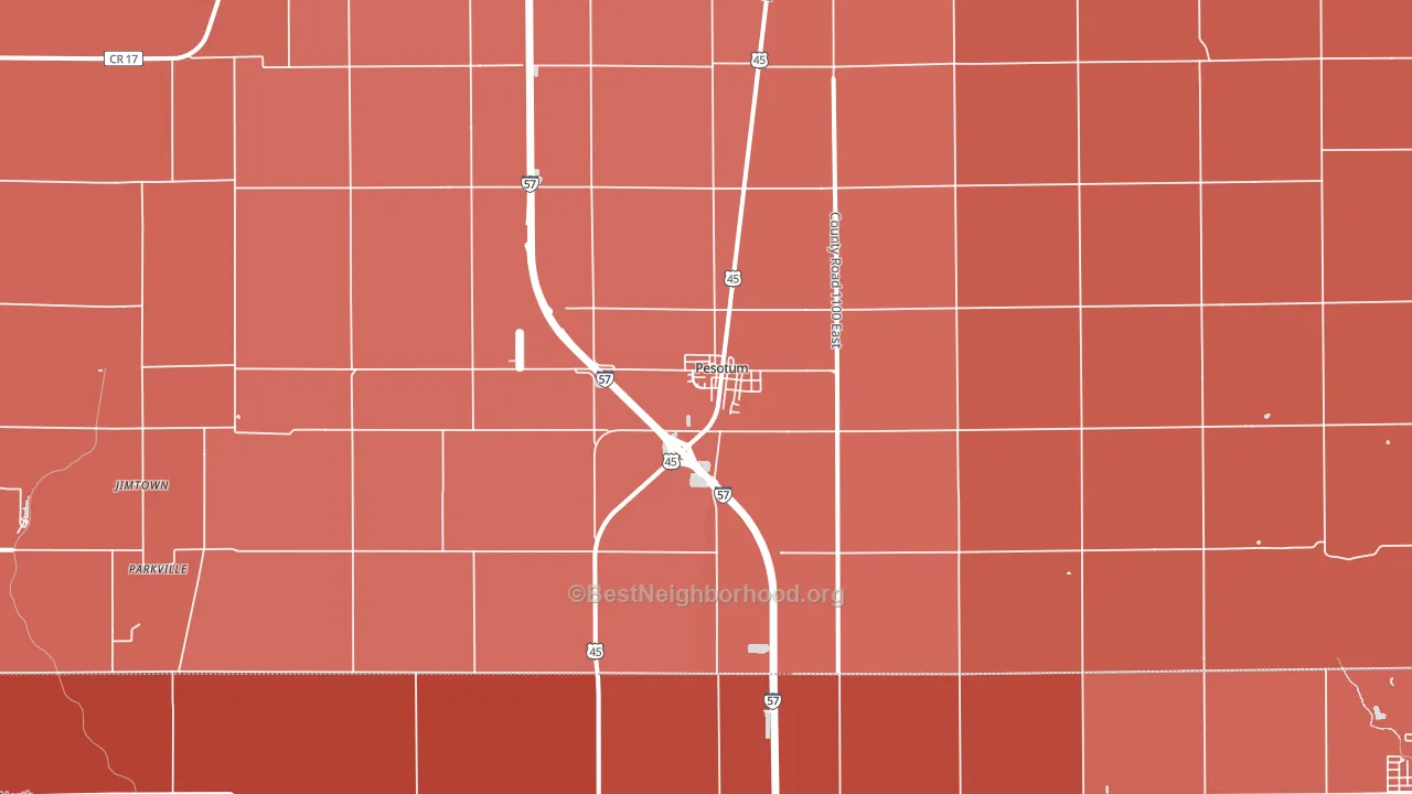 61863, IL block-group political-lean map