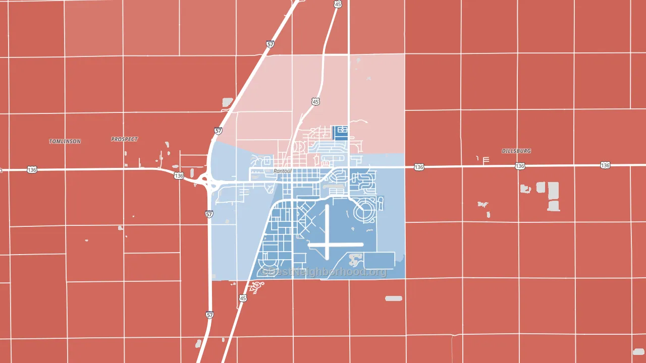 61866, IL block-group political-lean map