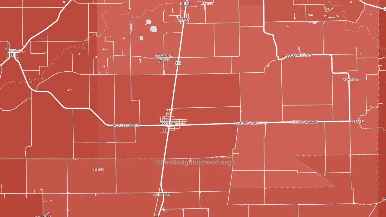 61870, IL block-group political-lean map