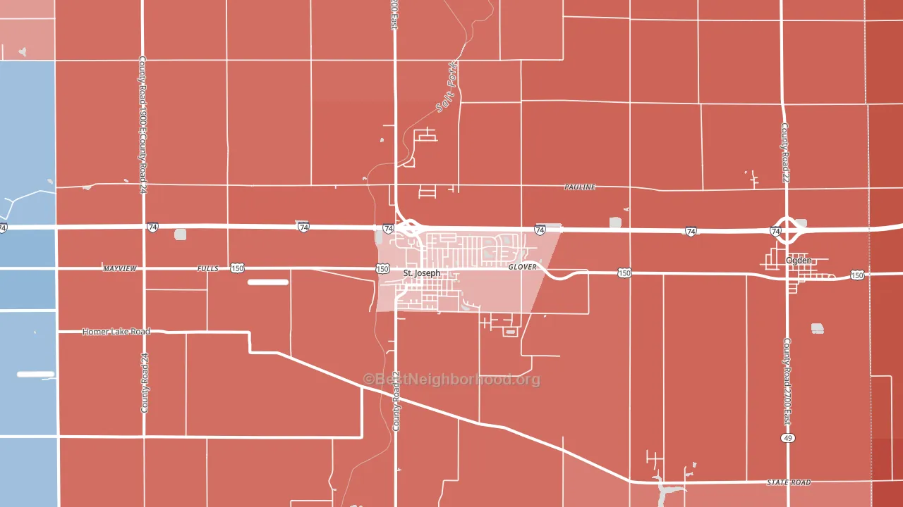 61873, IL block-group political-lean map