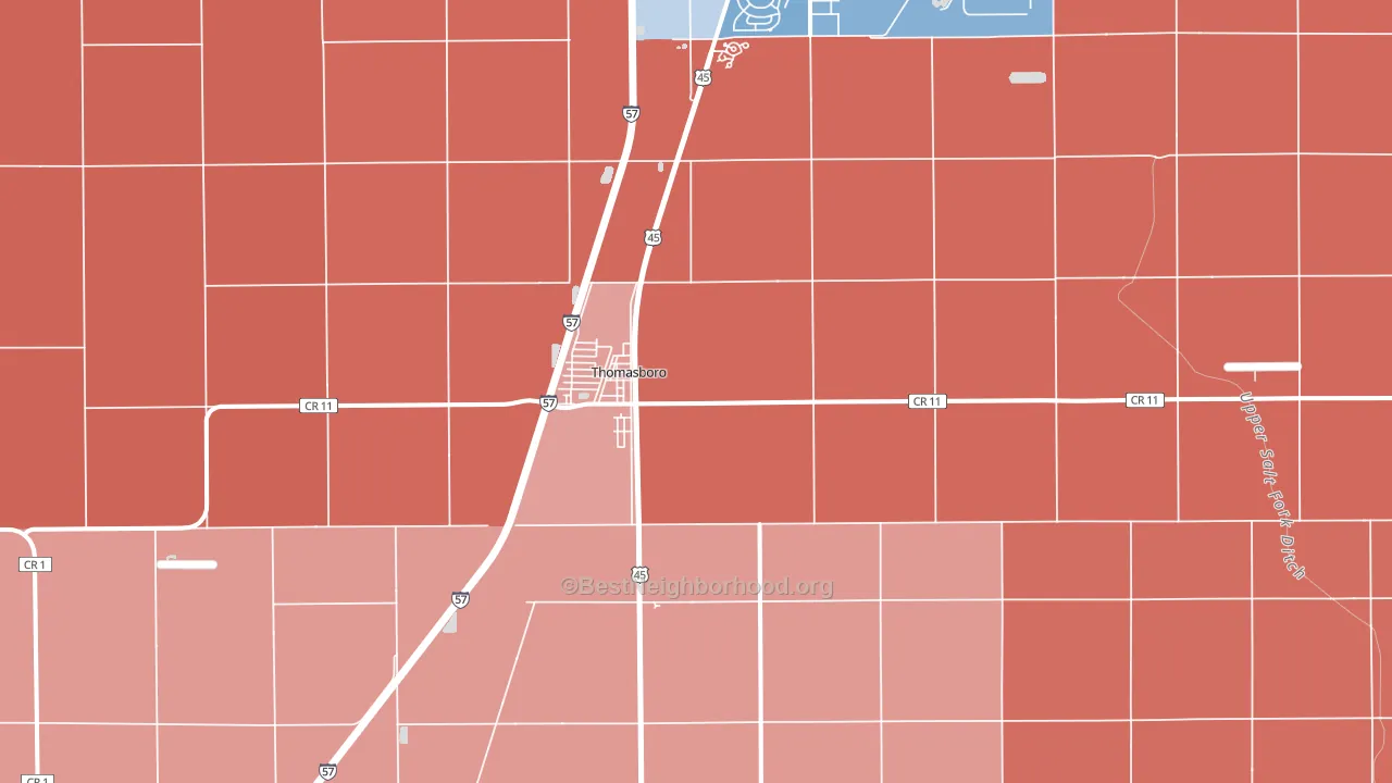 61878, IL block-group political-lean map