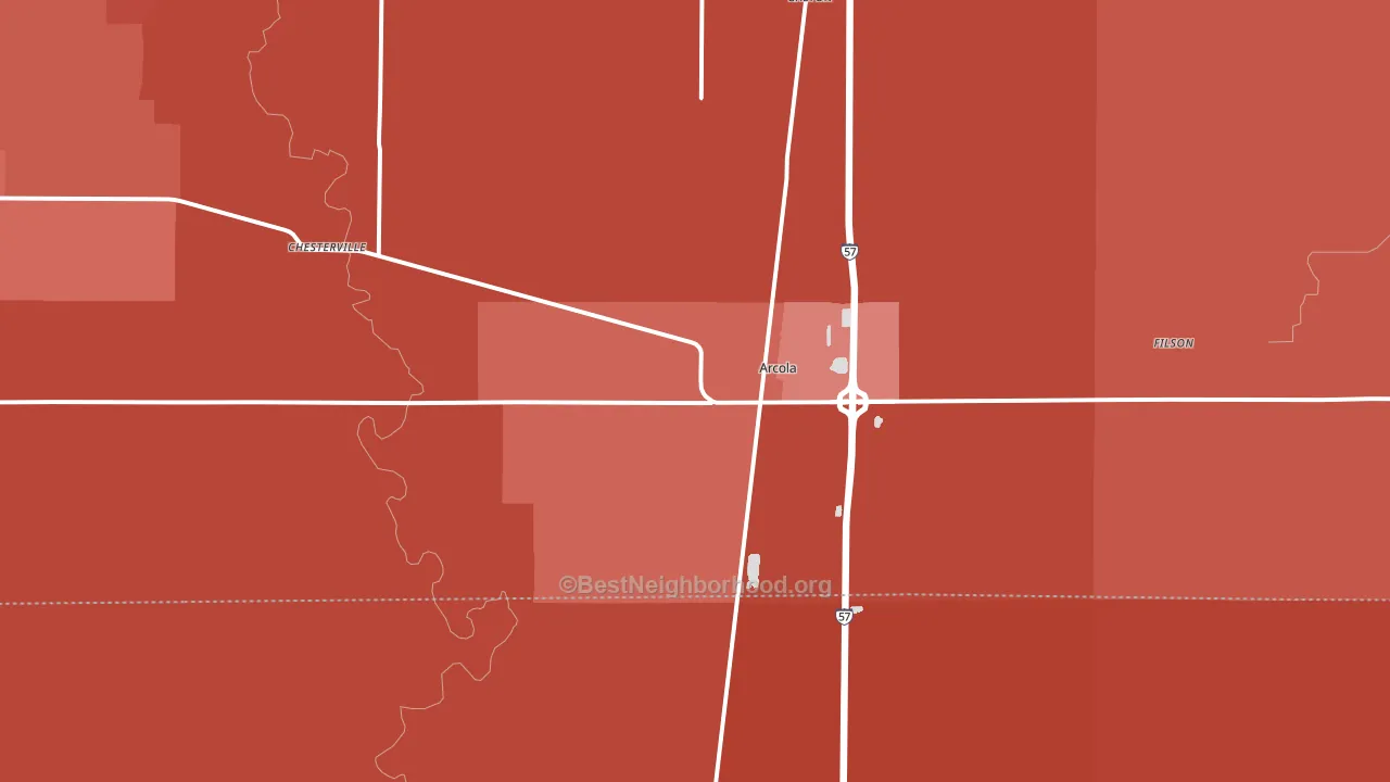61910, IL block-group political-lean map