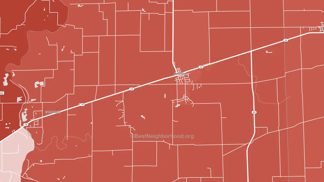 61912, IL block-group political-lean map