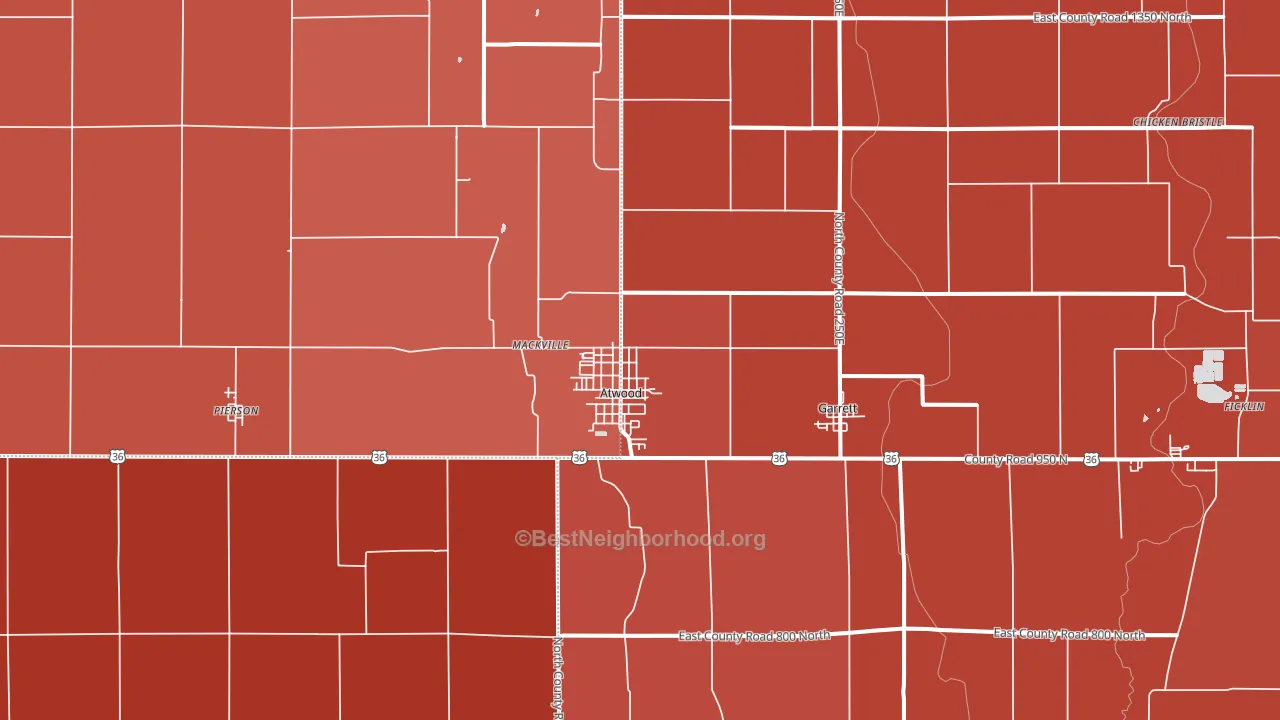 61913, IL block-group political-lean map
