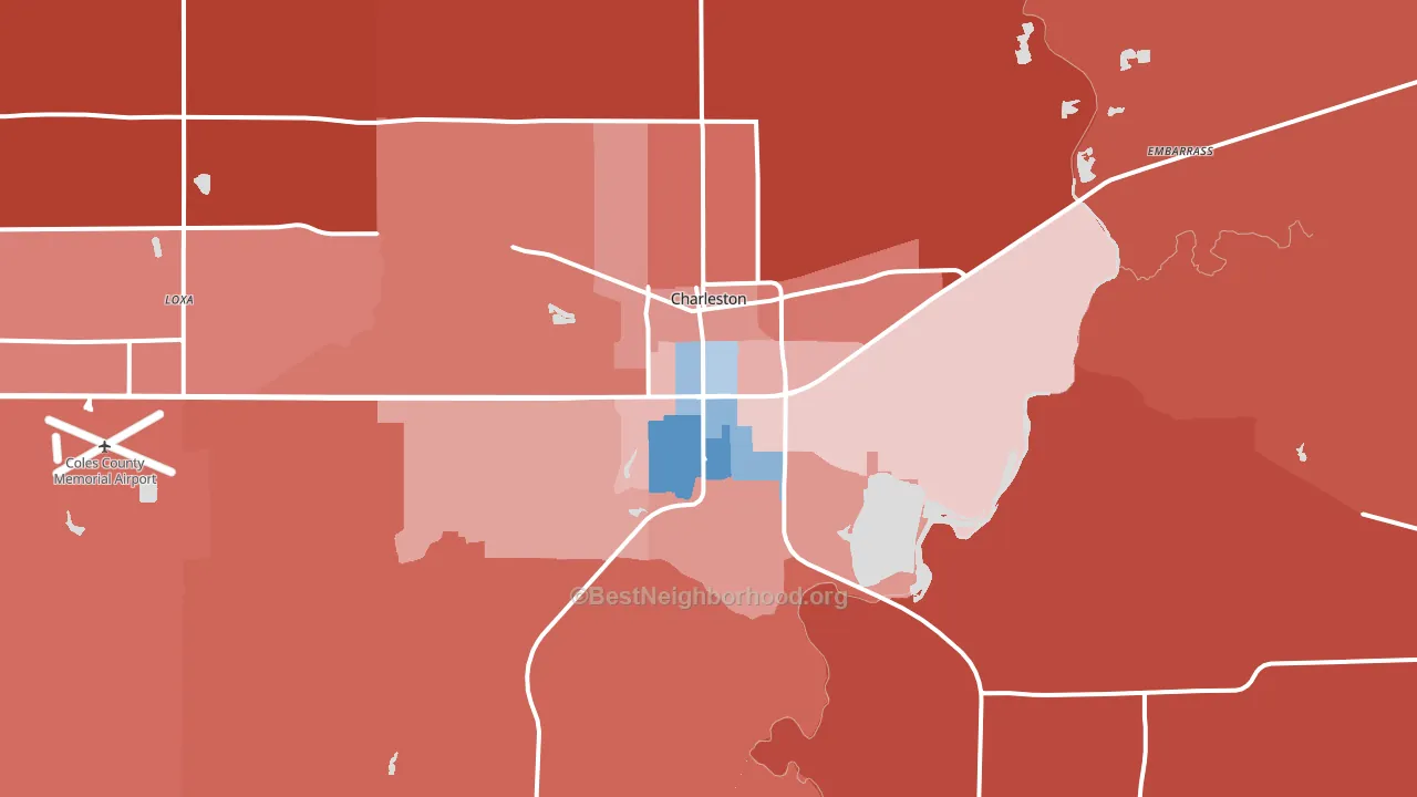 61920, IL block-group political-lean map