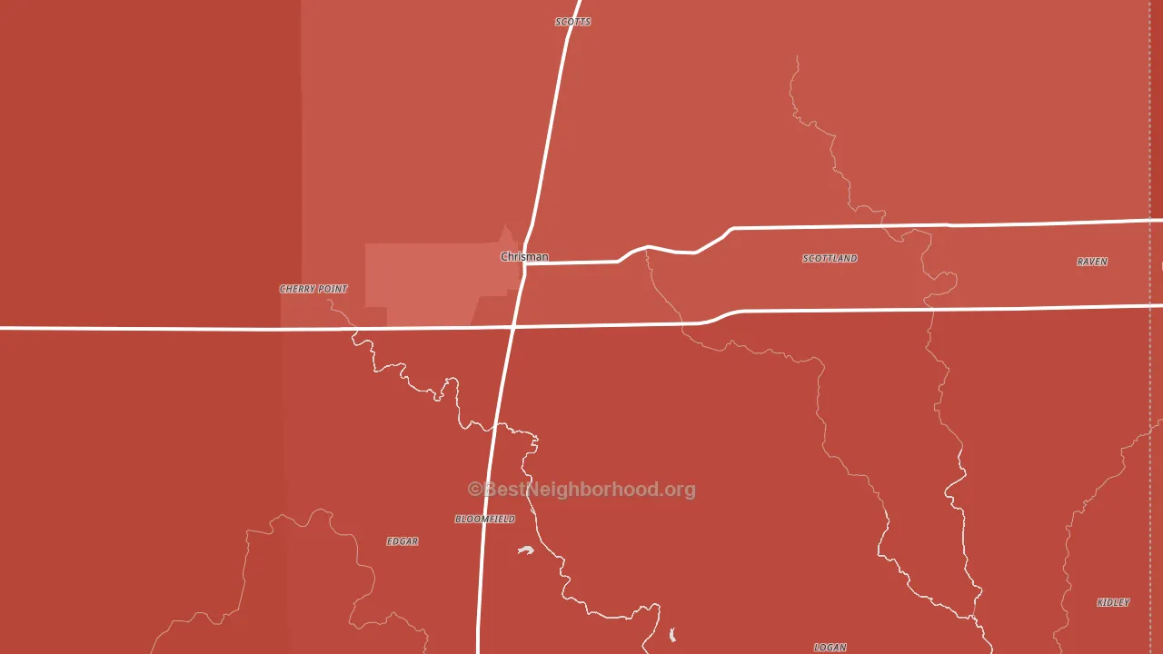 61924, IL block-group political-lean map