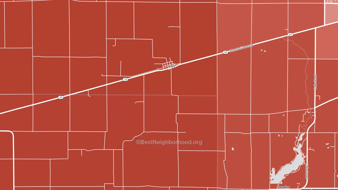 61928, IL block-group political-lean map