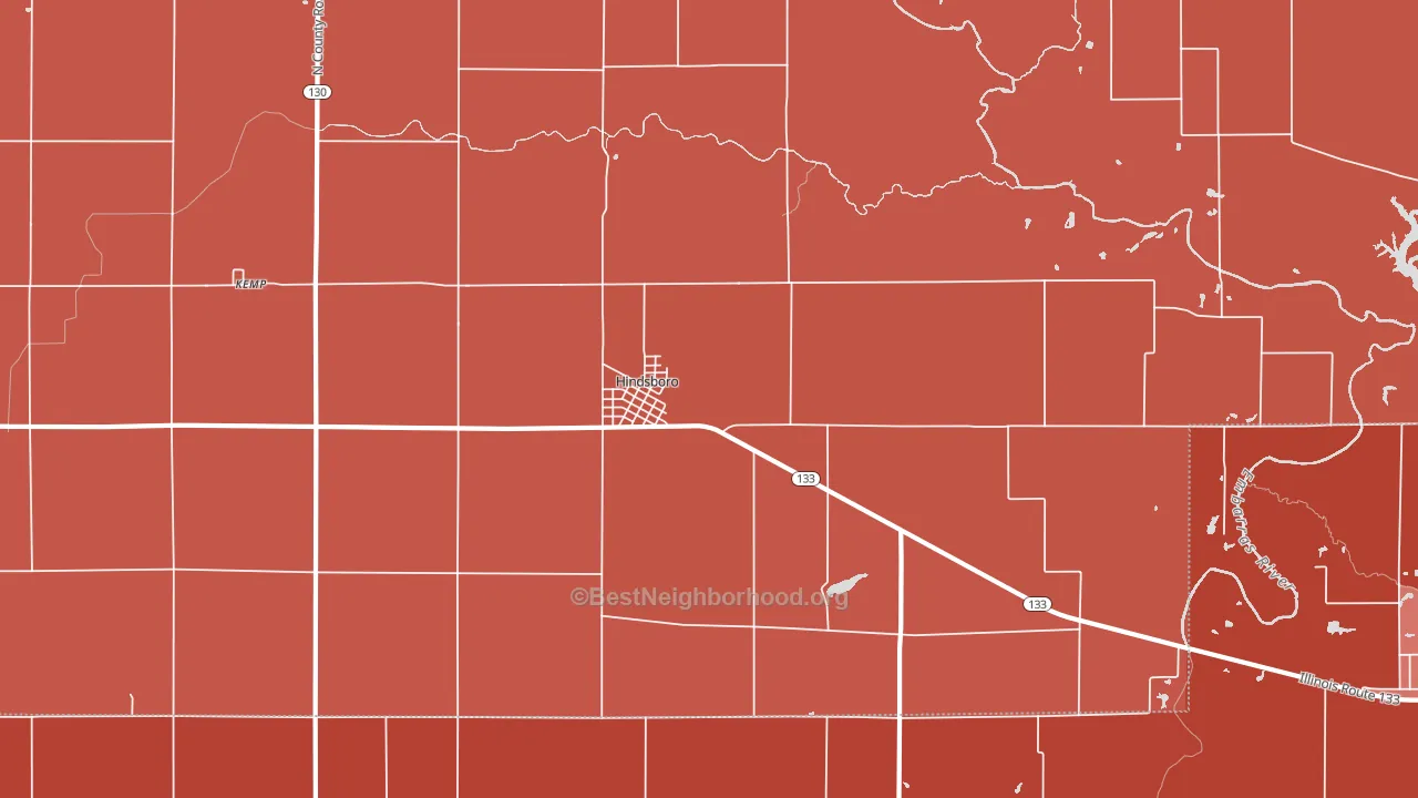61930, IL block-group political-lean map