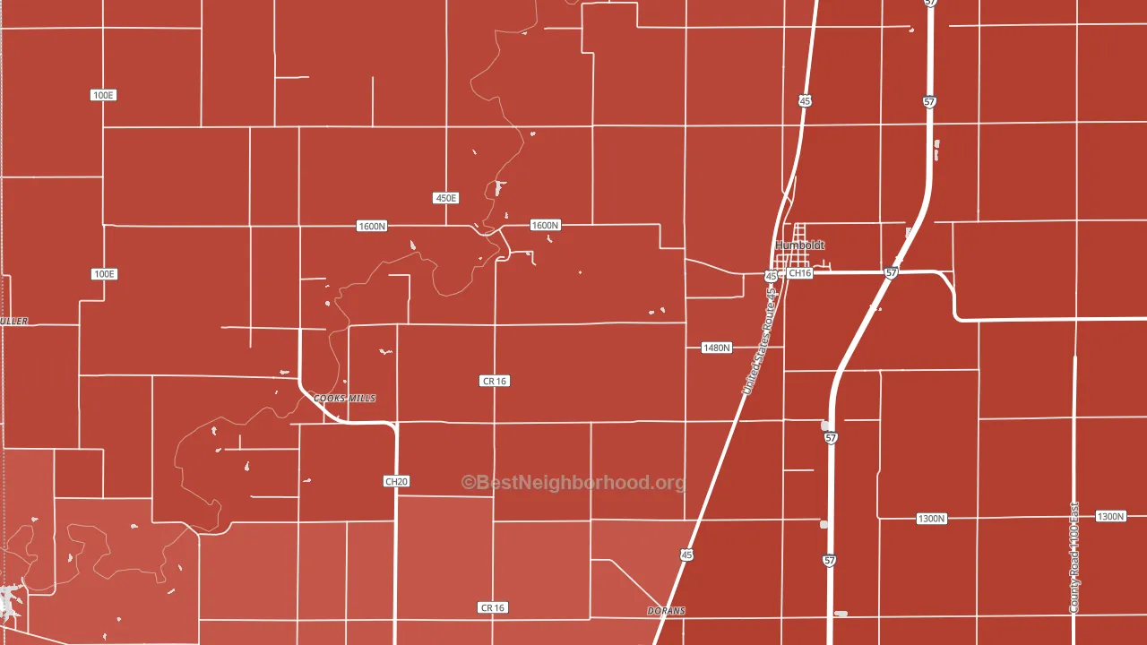 61931, IL block-group political-lean map