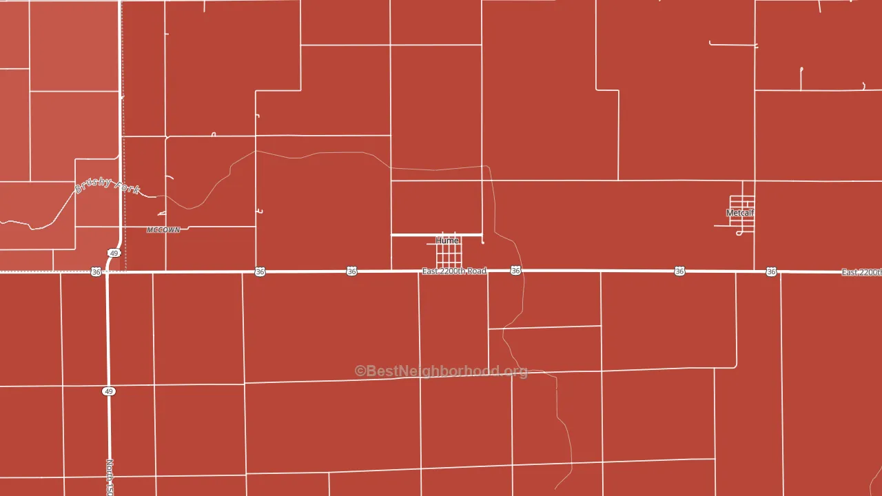 61932, IL block-group political-lean map