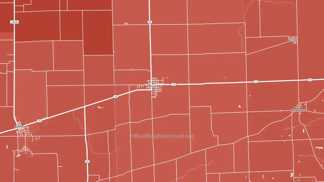 61933, IL block-group political-lean map