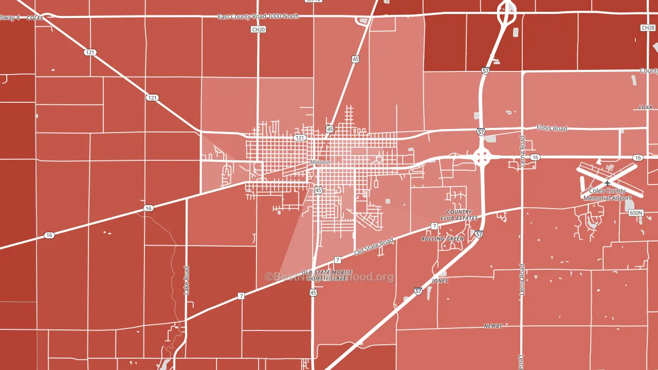 61938, IL block-group political-lean map