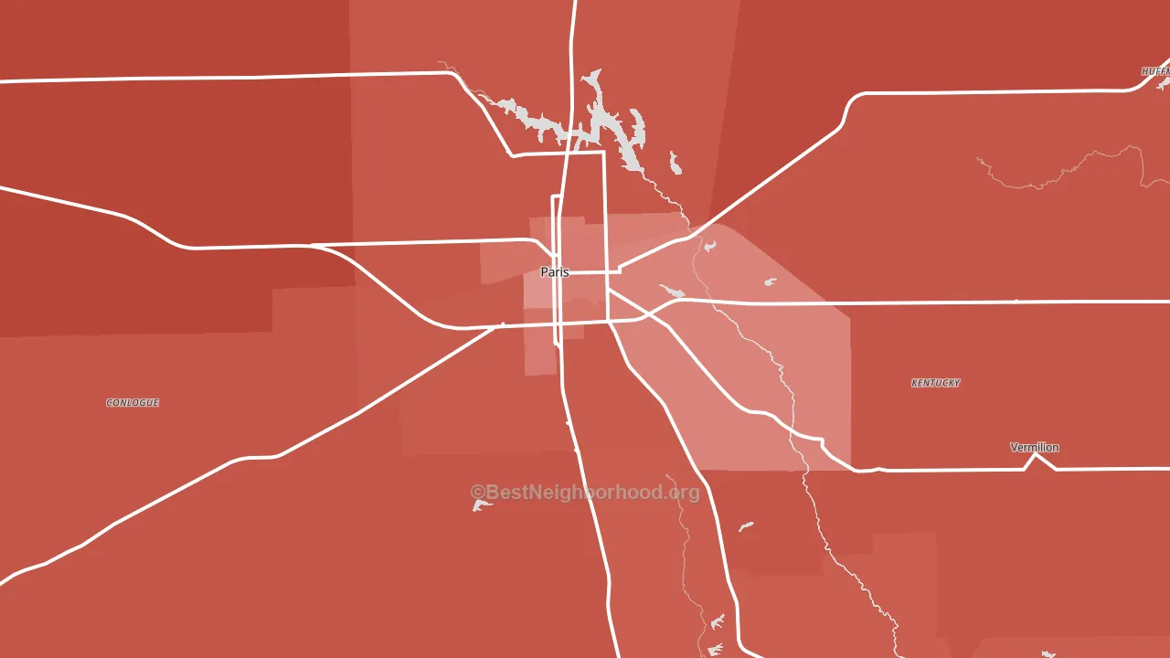61944, IL block-group political-lean map