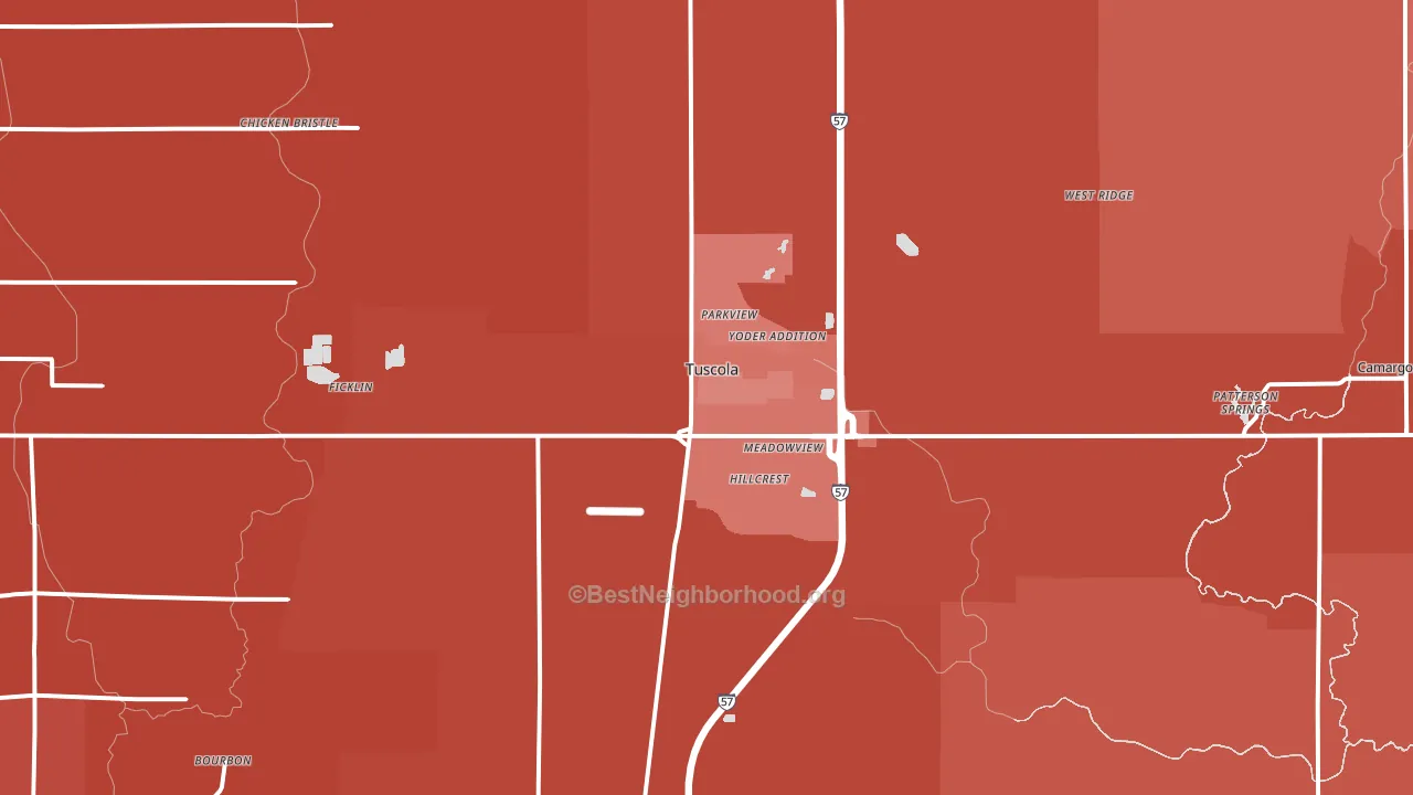 61953, IL block-group political-lean map