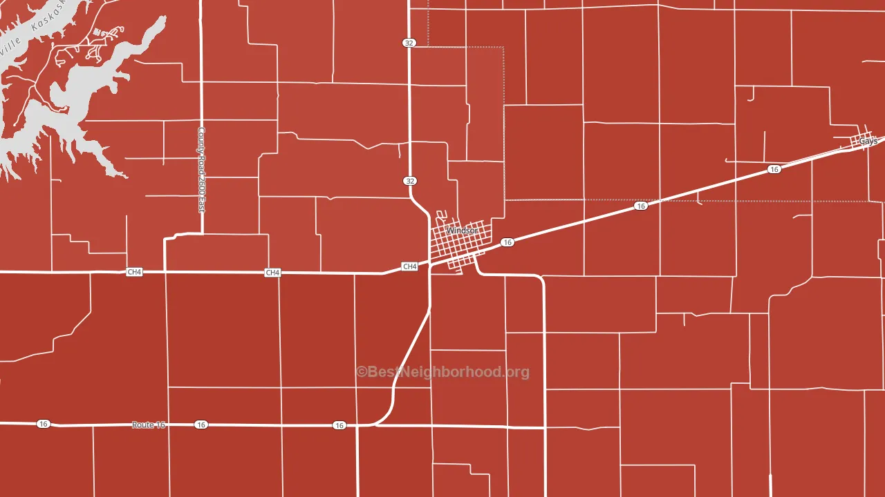 61957, IL block-group political-lean map
