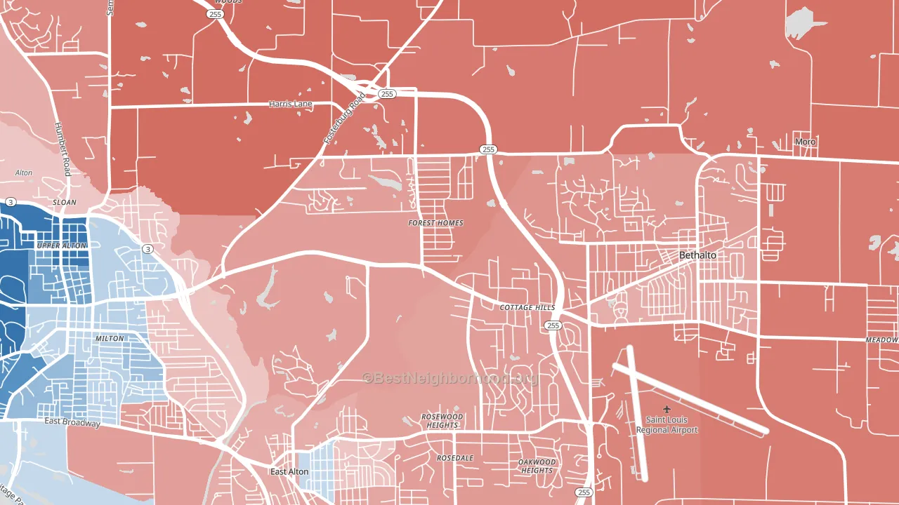 62018, IL block-group political-lean map