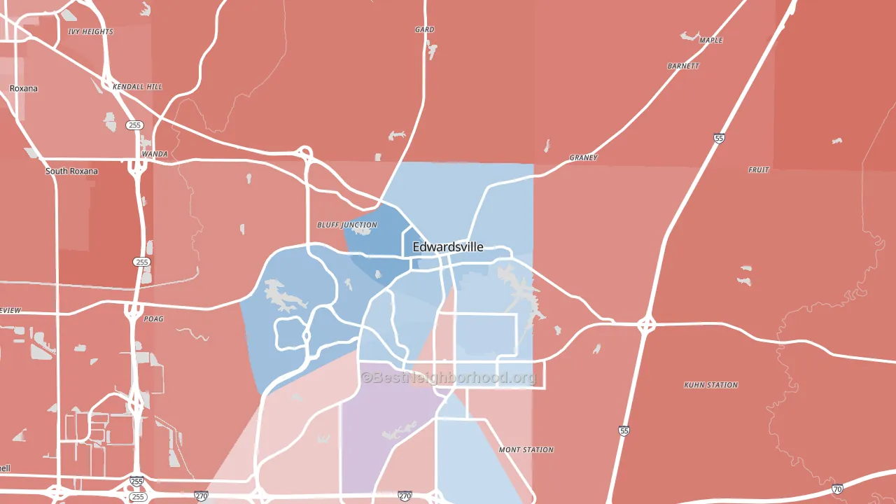 62025, IL block-group political-lean map