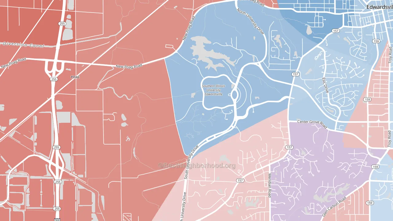 62026, IL block-group political-lean map
