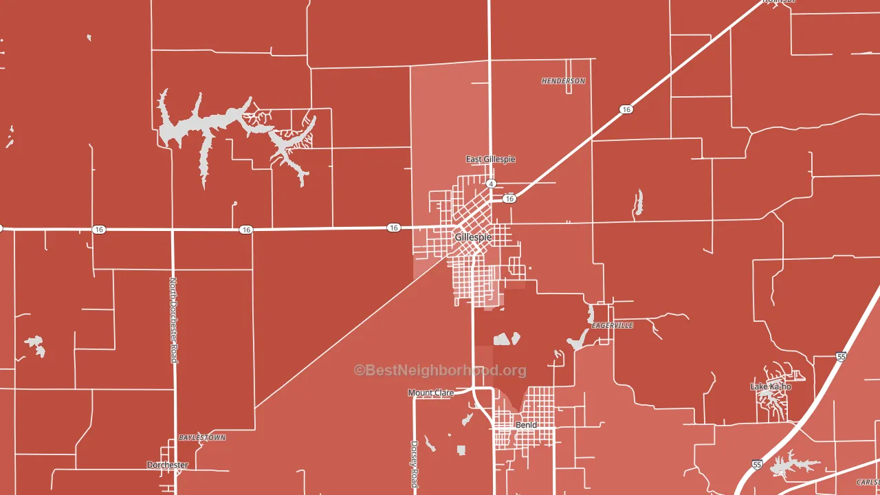 62033, IL block-group political-lean map