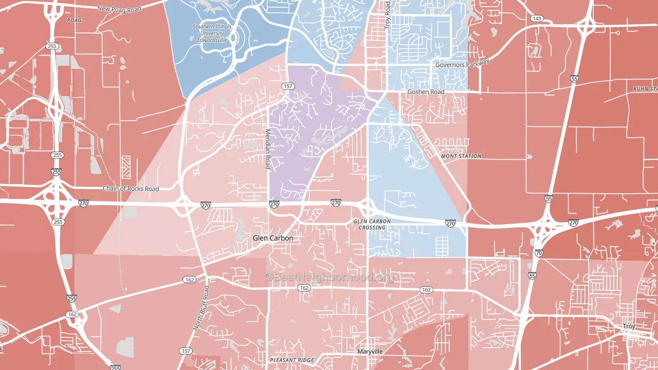 62034, IL block-group political-lean map