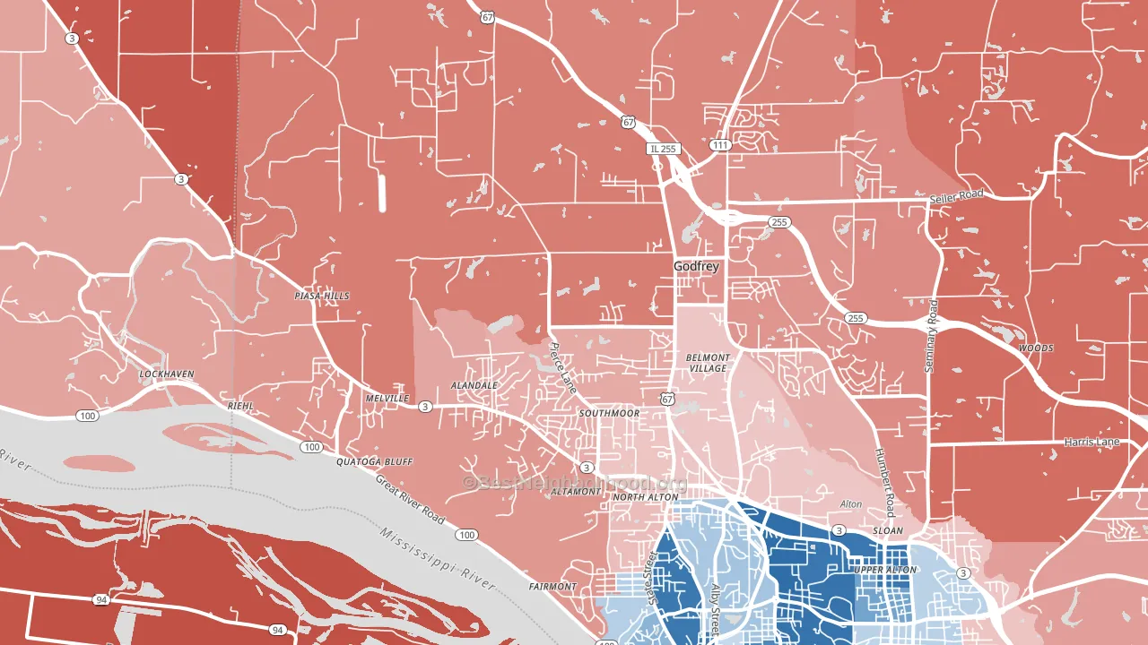 62035, IL block-group political-lean map