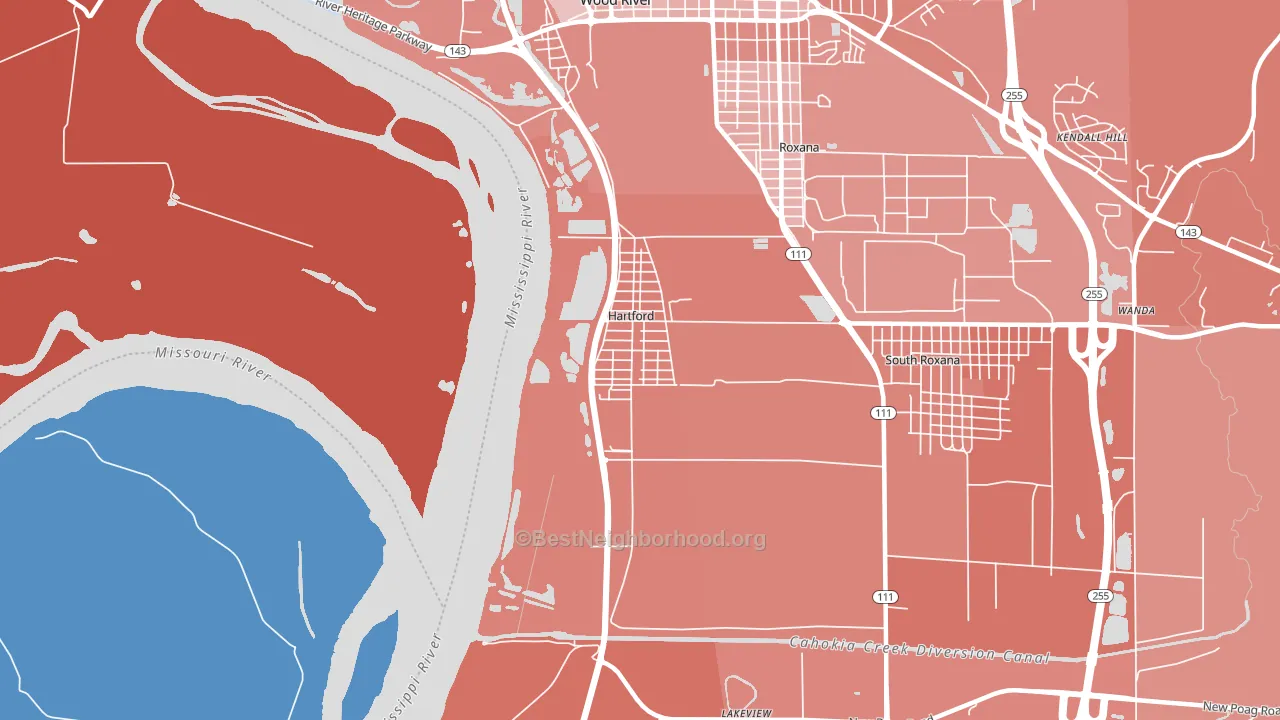 62048, IL block-group political-lean map
