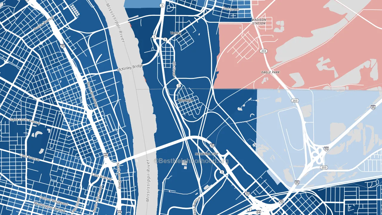 62059, IL block-group political-lean map