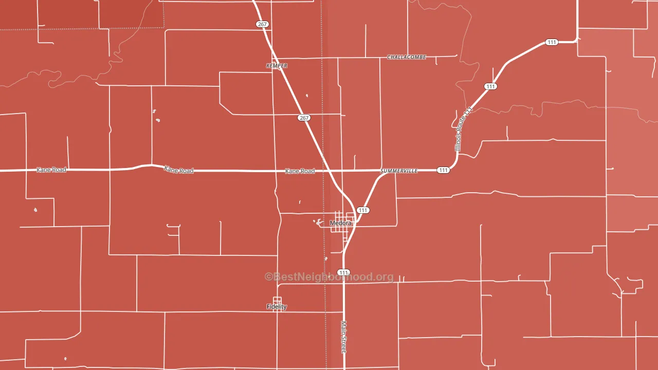 62063, IL block-group political-lean map