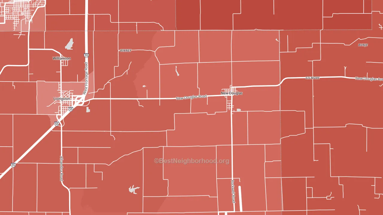 62074, IL block-group political-lean map