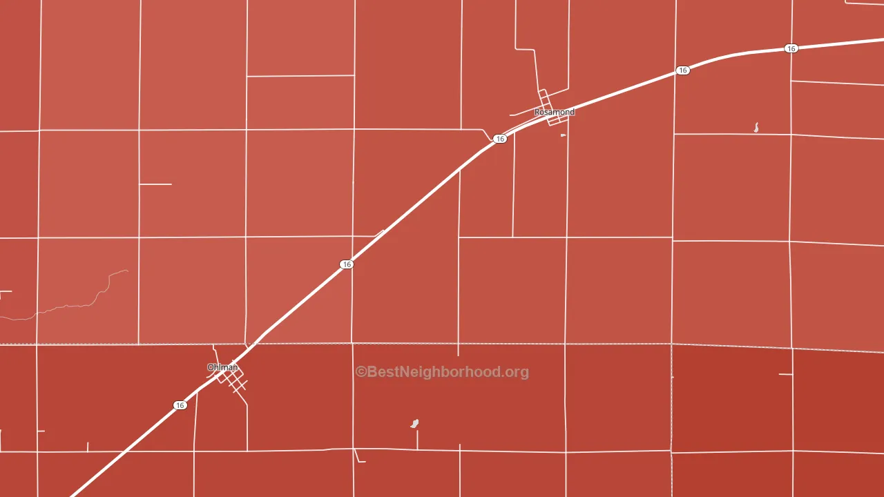62083, IL block-group political-lean map
