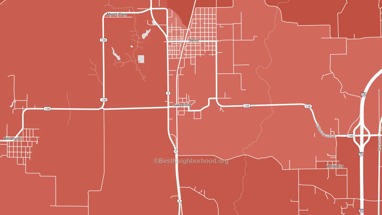 62085, IL block-group political-lean map