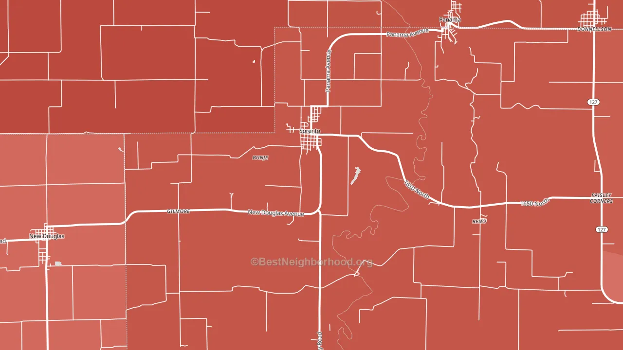 62086, IL block-group political-lean map