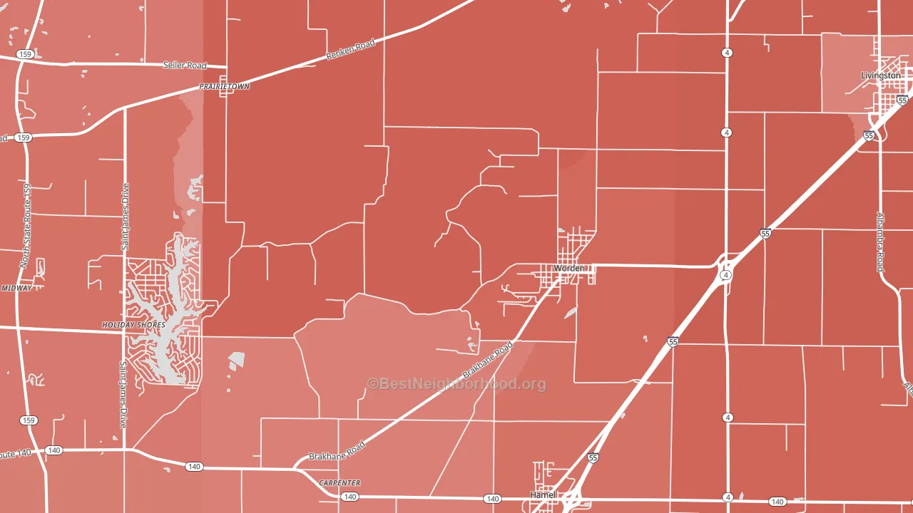 62097, IL block-group political-lean map