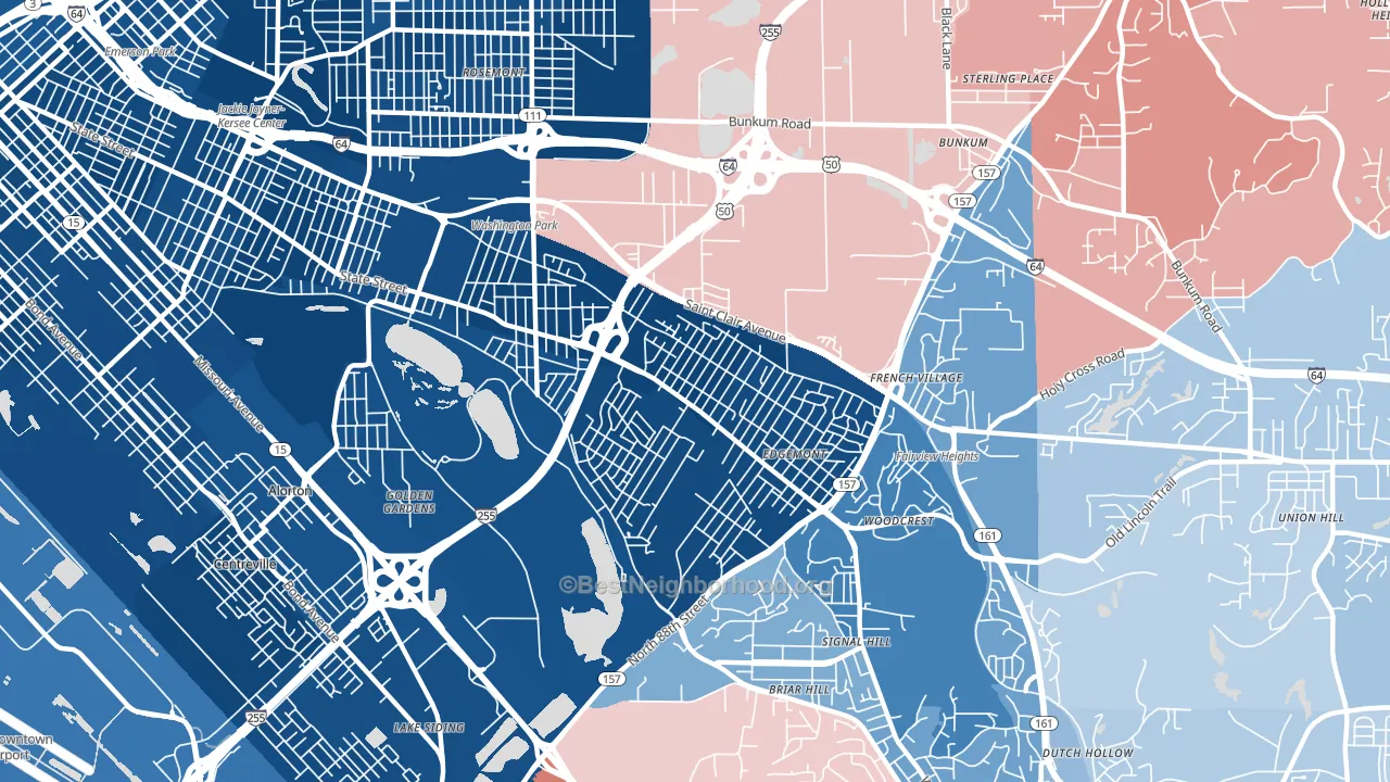62203, IL block-group political-lean map