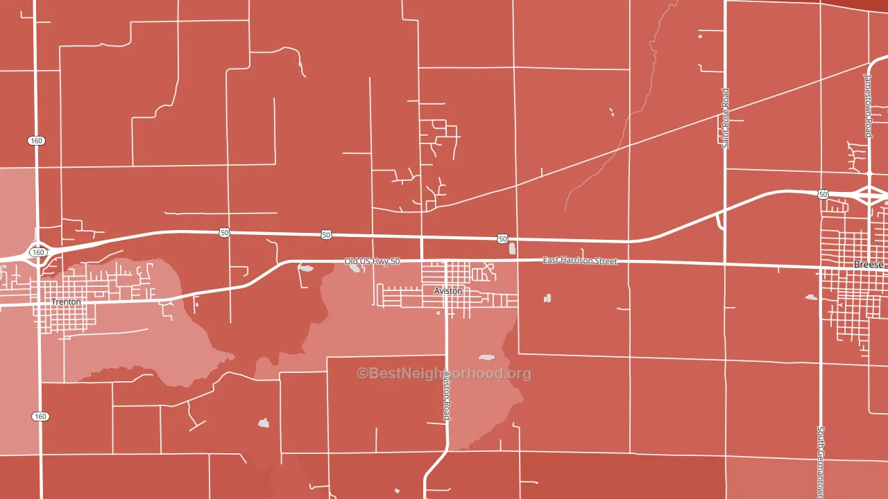 62216, IL block-group political-lean map