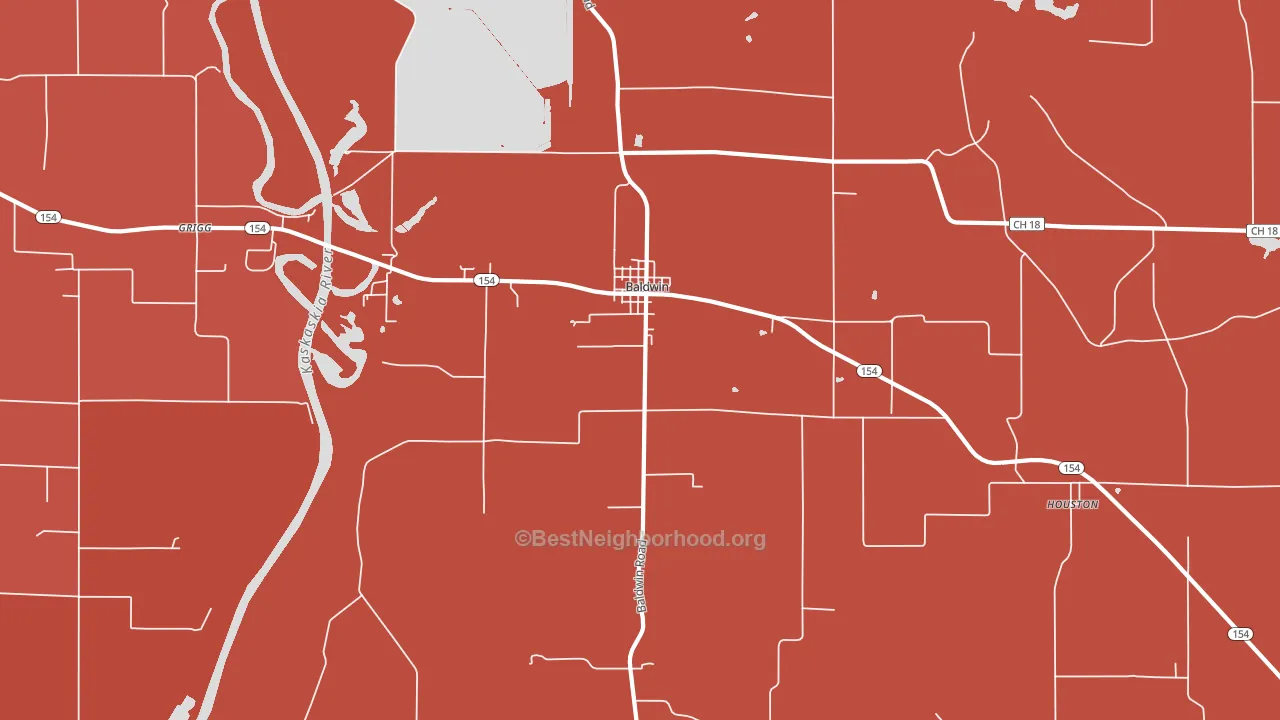 62217, IL block-group political-lean map