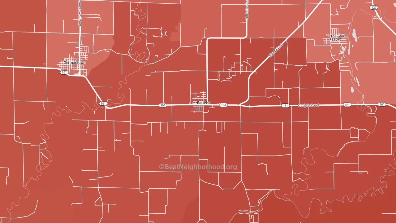 62218, IL block-group political-lean map