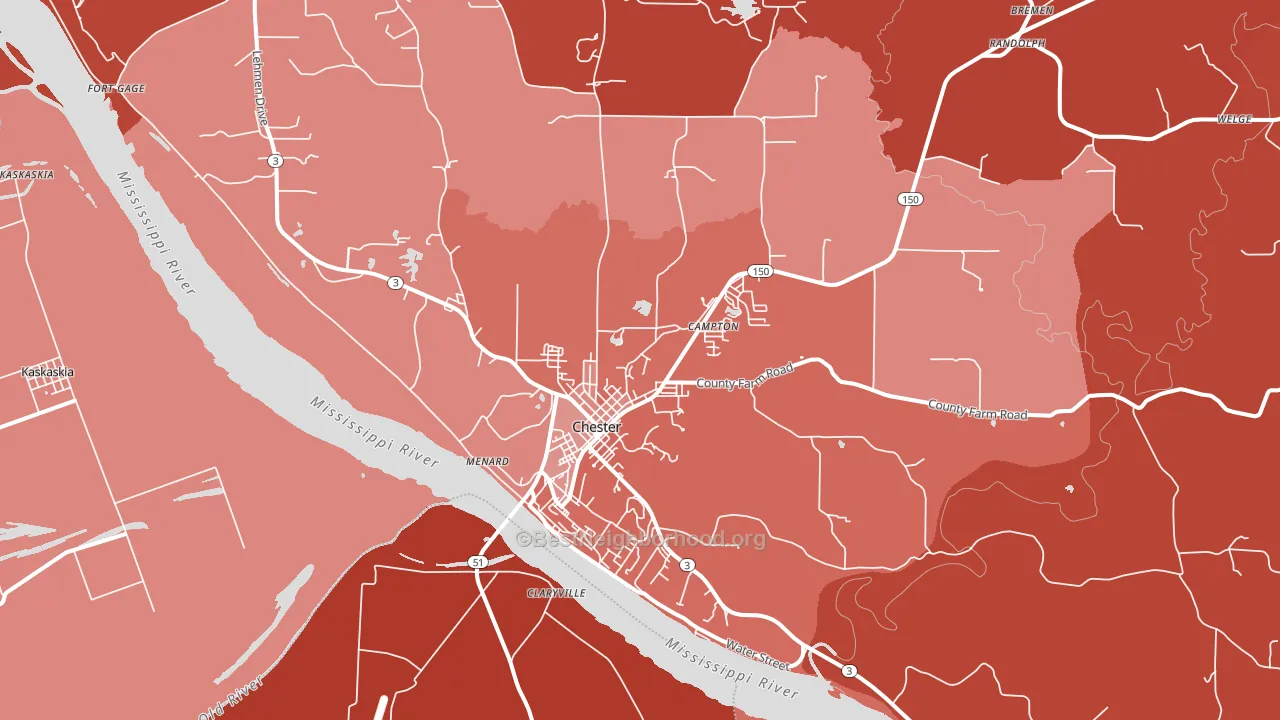 62233, IL block-group political-lean map