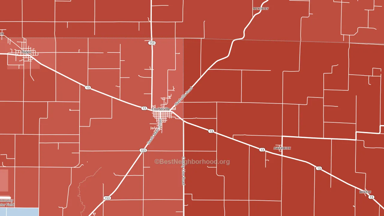 62237, IL block-group political-lean map